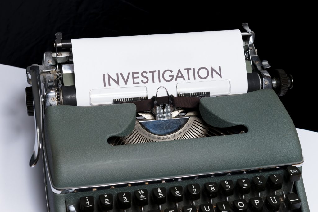 Investigation in a typewriter